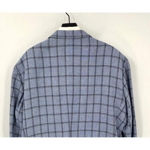 STAFFORD jacket blazer sport coat big tall cotton linen windowpane plaid 54R - Picture 8 of 11